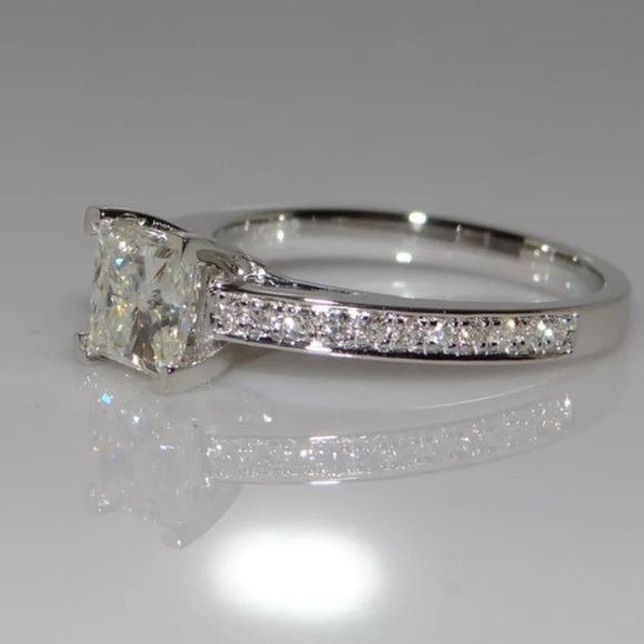 NWT S925 Sterling Silver Princess Cut Ring - Picture 5 of 6